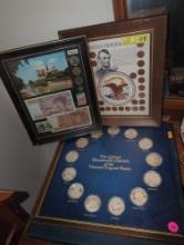 (BR1) CURRENCY LOT, FRENCH CURRENCY, LINCOLN PENNIES, THE OFFICIAL BICENTENNIAL METALS OF THE