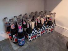 (BR2) LOT OF VINTAGE PEPSI COLA BOTTLES, 23 TOTAL.