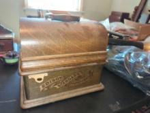 (BR3) - Lot of 2 Edison Standard Phonographs,Comes with 1 Horn, Dimensions 13" W x 9" D x 11" H,