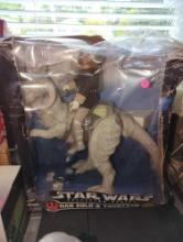 KENNER STAR WARS COLLECTORS SERIES HAN SOLO & TAUNTAUN, DAMAGED BOX, FIGURES APPEAR IN GOOD