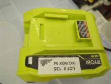 RYOBI 40V Lithium-Ion Rapid Charger, Retail Price $119, Appears to be Used, What You See in the