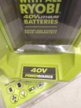 RYOBI 40V 300-Watt Power Source (Tool Only), Appears to be New in Factory Sealed Package Retail