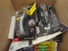 Box Lot of Assorted Items to Include Stud sensor HD25, General Combo Moisture Meter, My Touch Smart