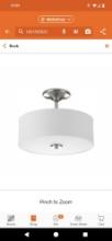 Progress Lighting Inspire Collection 13 in. Brushed Nickel LED Bedroom Semi-Flush Ceiling Mount with