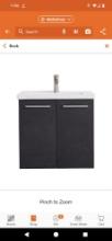 Floating Bathroom Vanity in Dark Gray, No Top, Approximate Dimensions - 24 in. W x 18 in. D x 22 in.