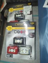 Lot of 2 Defiant 100 Lumens LED Headlight Combo (3-Pack), Retail Price $20/Each, Appears to be New