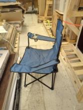 Folding Bag Chair with Cupholder in Blue, Retail Price $10, Appears to be New, What You See in the