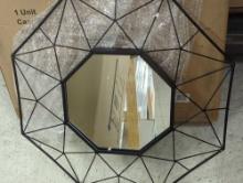 StyleWell Medium Octagonal Black Metal Frame Modern Mirror (25 in. H x 25 in. W), Appears to be New