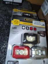 Lot of 2 Defiant 100 Lumens LED Headlight Combo (3-Pack), Retail Price $20/Each, Appears to be New