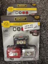 Lot of 2 Packs of Defiant 100 Lumens LED Headlight Combo (3-Pack), Appears to be New in Factory