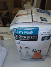 Everbilt 1/4 HP 2-in-1 Submersible Utility and Transfer Pump, Retail Price $145, Appears to be Used,