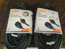 Lot of 2 HDX 55 ft. 16/3 Green Outdoor Extension Cord, Appears to be New in Factory Package Retail