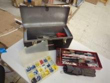 Craftsman Black metal toolbox and contents including various tools as pictured. Comes as is shown.