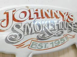 "Johnnys Smokehouse" - Metal Repro Sign