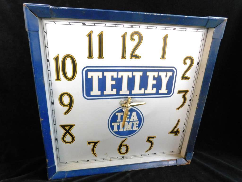 Metal Tetley Tea Clock