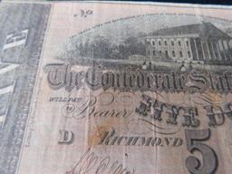 1864 Confederate $5 Bill