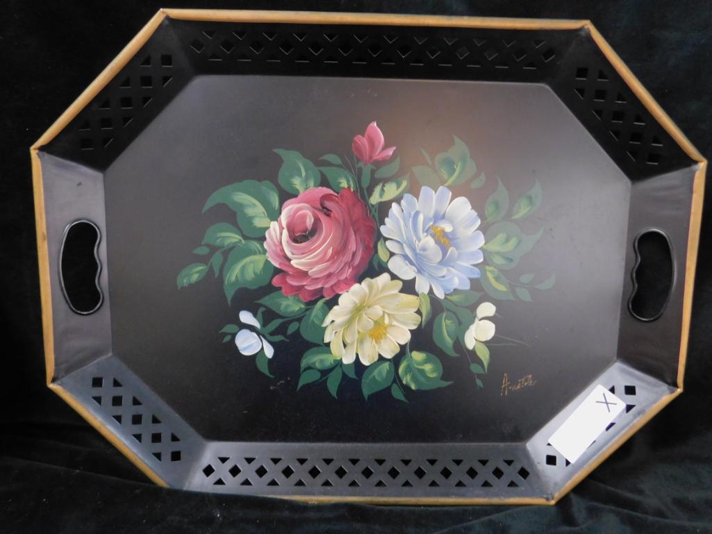Towle Ware Painted Tray - Black
