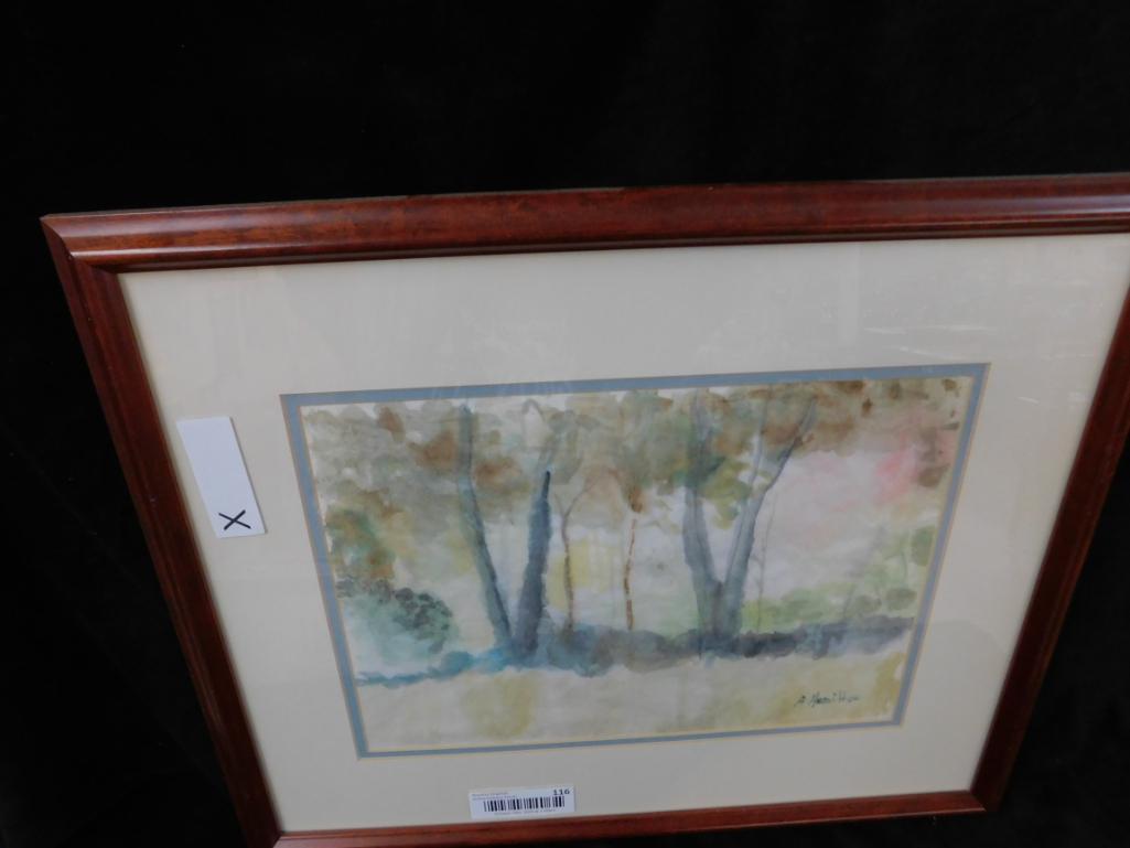 Watercolor Tree Scene