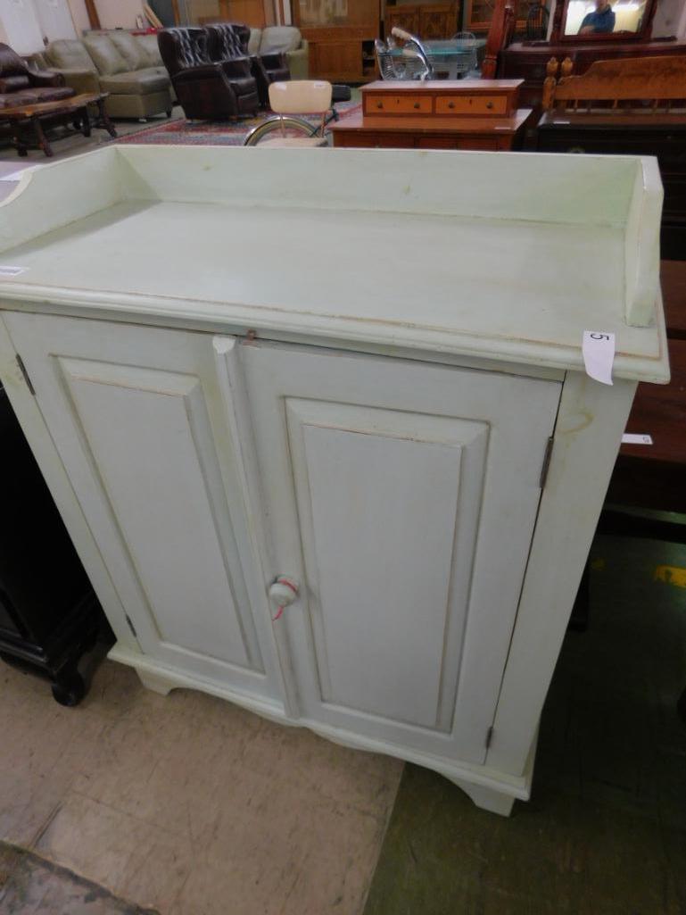 Painted 2 Door Paneled Door Cabinet