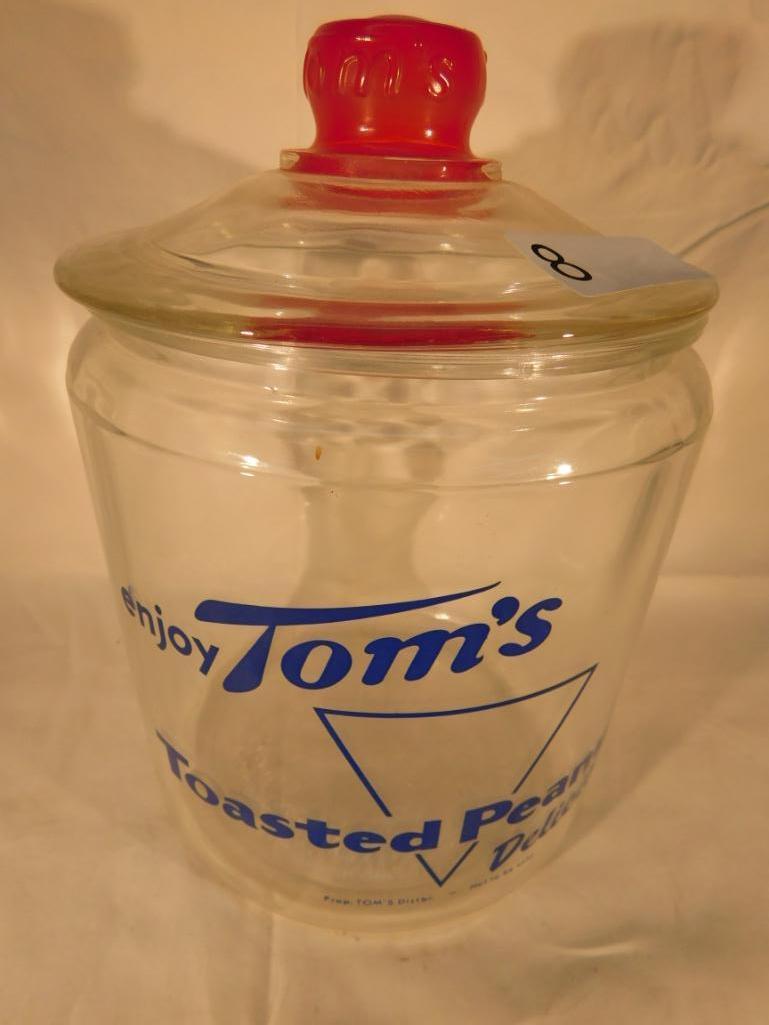 Vintage Toms Toasted Peanuts Jar with Lid