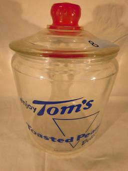 Vintage Toms Toasted Peanuts Jar with Lid