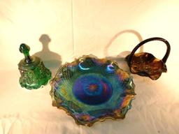 Grouping of 3 Fenton Carnival Glass Pieces