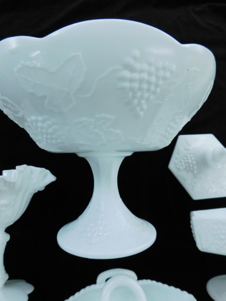 Grouping of 5 Fenton Milk Glass Pieces