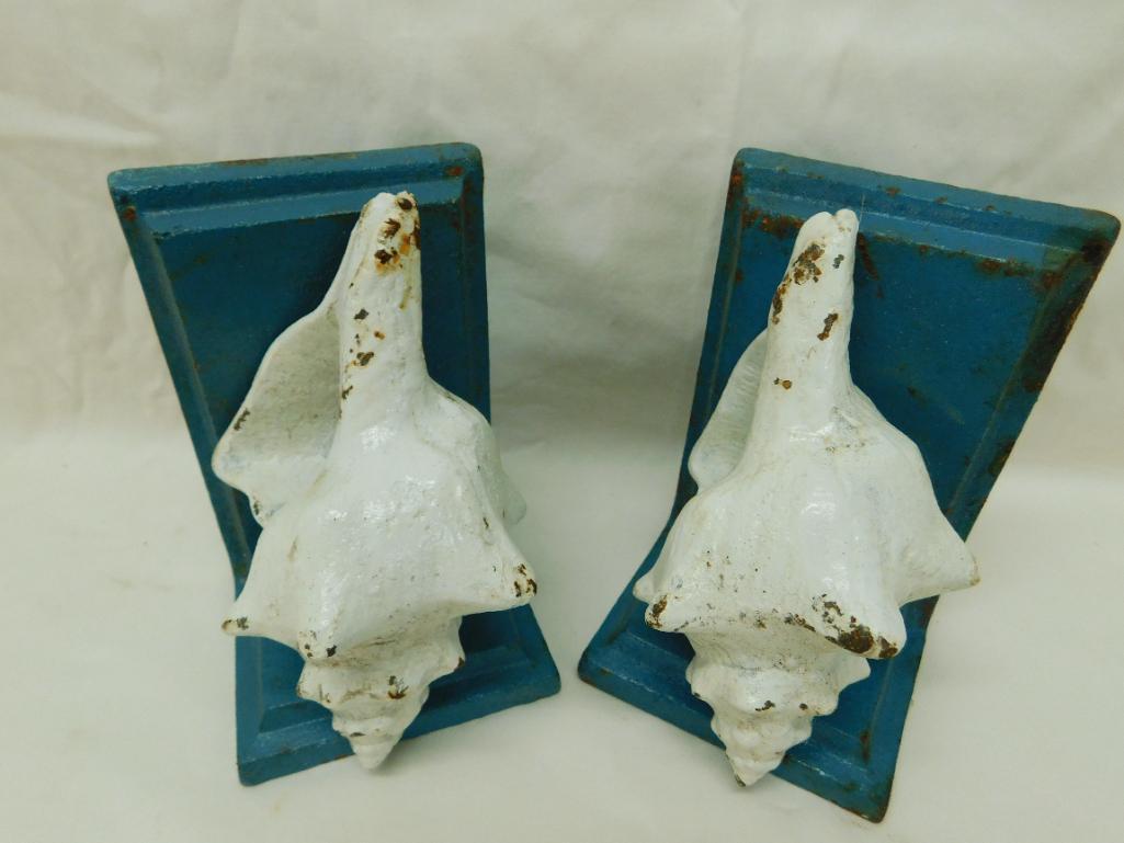 Cast Iron Sea Shell Bookends