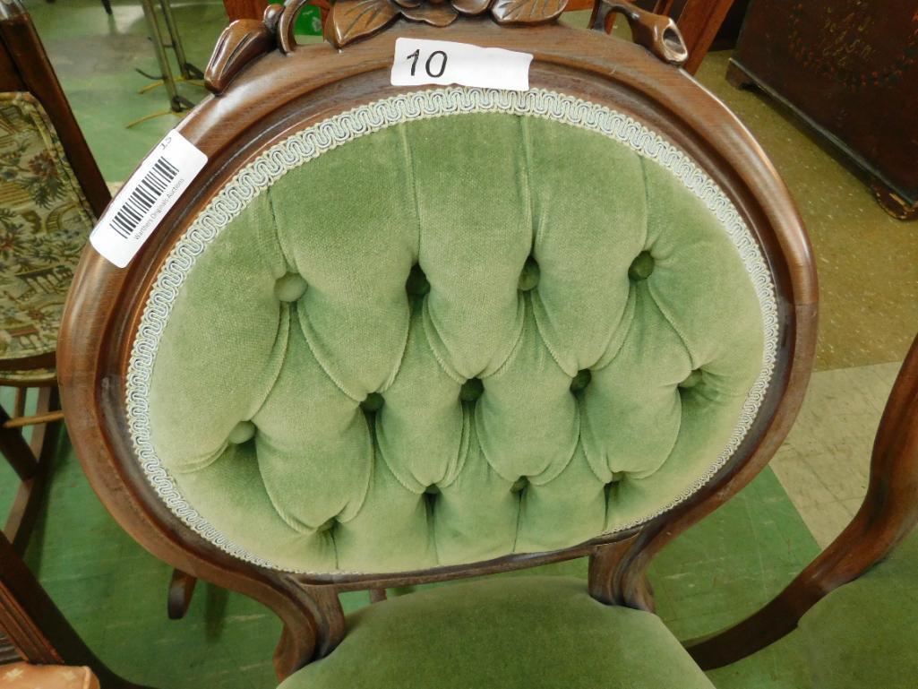 Tufted Back Victorian Chairs