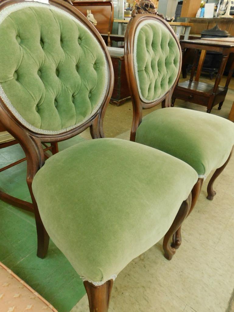 Tufted Back Victorian Chairs