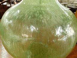 Pair of Blown Glass Green Lamps