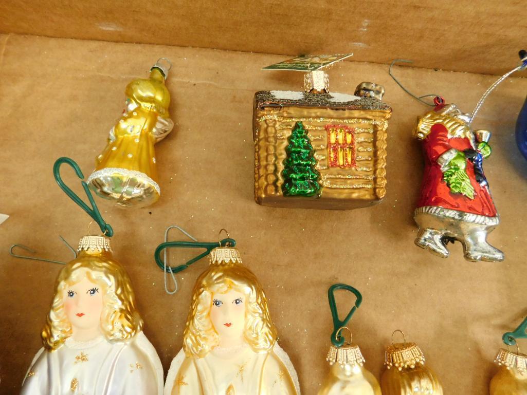 Box Lot Of Hand Blown Angel Ornaments Plus Others - Some Radko - Dansk Plus