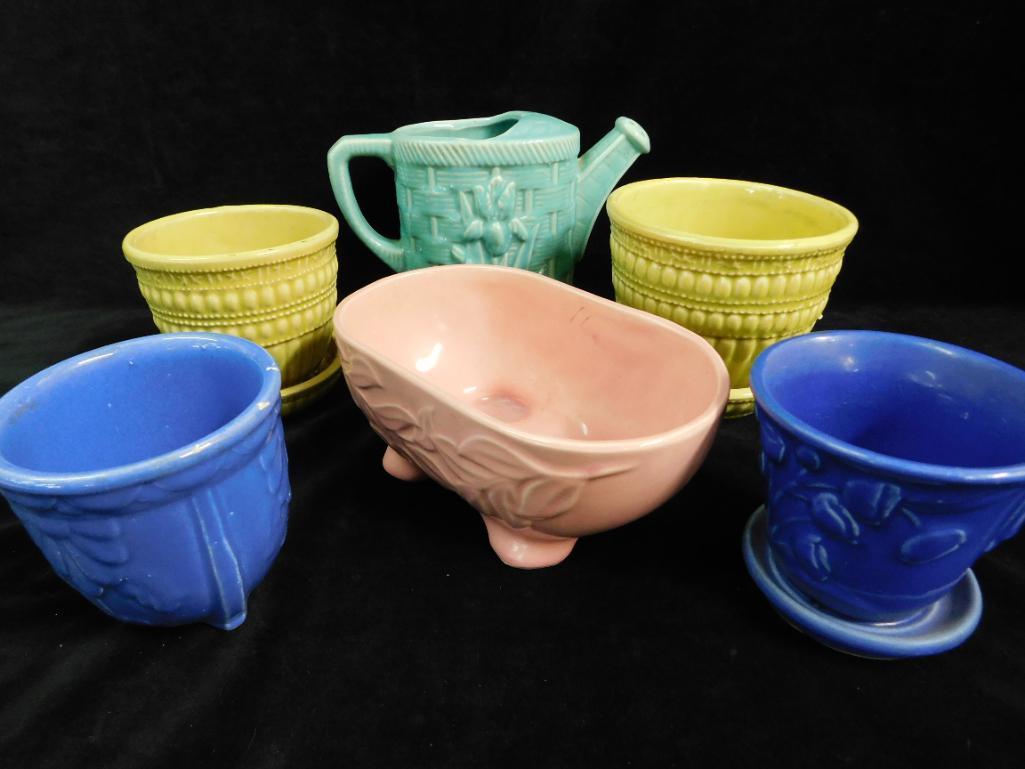Group of 6 McCoy Pottery / Ceramic Planters