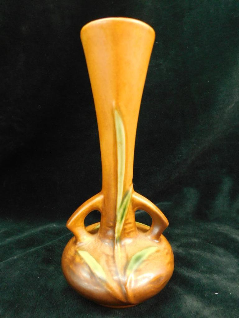Roseville Pottery - Pair of Bud Vases - Freesia Pattern - 195-7