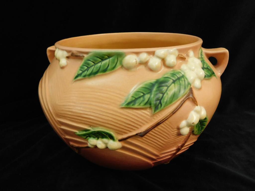 Roseville Pottery - Jardiniere - Snowberry Pattern - IJ-8