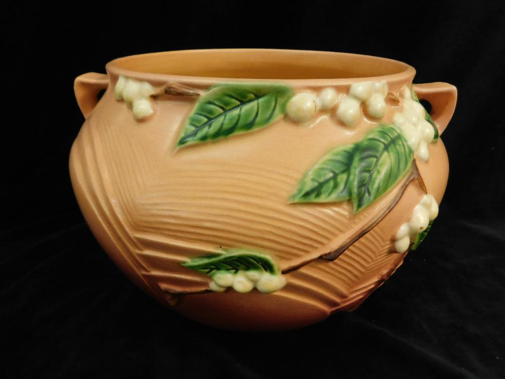 Roseville Pottery - Jardiniere - Snowberry Pattern - IJ-8