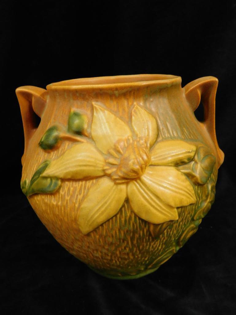 Roseville Pottery - Cookie Jar - Clematis Pattern - 3-8