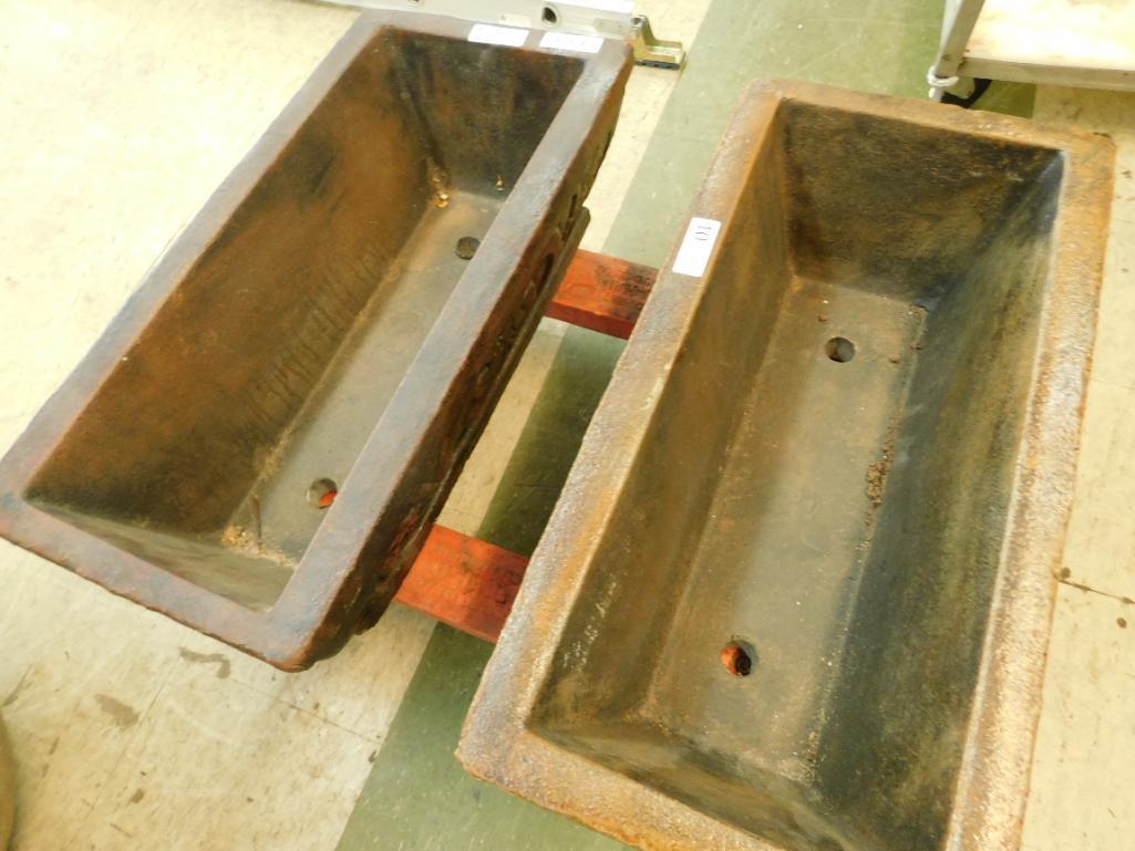 Stained Concrete Rectangular Planters - Brown Stain