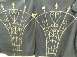 Wrought Iron White Shabby Painted Fan Trellis