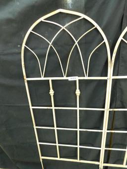 Wrought Iron White Shabby Painted Cathedral Trellis