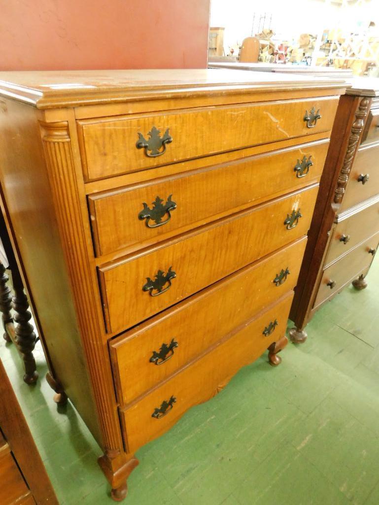 6 Drawer Maple Highboy Dresser