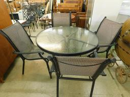 Glass Top Patio Table with 4 Chairs