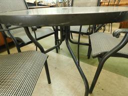 Glass Top Patio Table with 4 Chairs