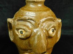 Reggie Meaders - Southern Pottery - Georgia - Face Jug - 7.5" x 6"