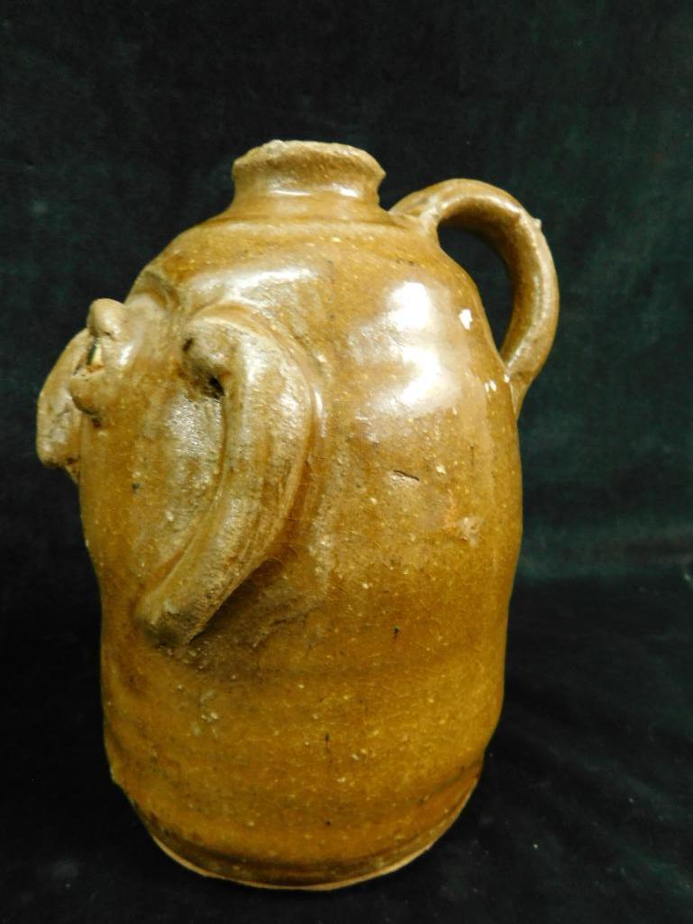 Reggie Meaders - Southern Pottery - Georgia - Face Jug - 7.5" x 6"