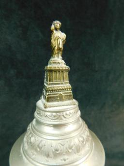 Rheingold Advertising Stein - Musical - Statue of Liberty Lid - 12" x 4.5" x 6"