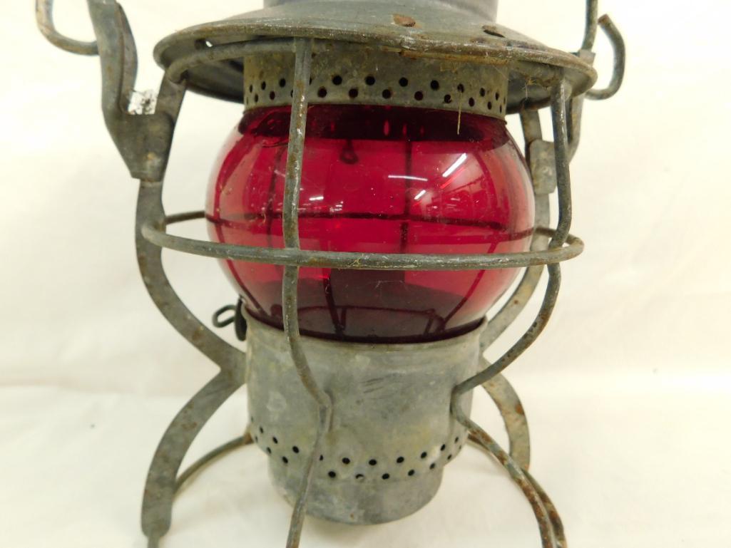 Dietz - NYCS - No. 999 Kerosene Railroad Lantern with Red Globe