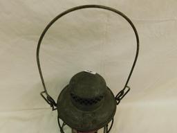 Vintage Adlake Kero - Kerosene Railroad Lantern with Red Globe - WT Company