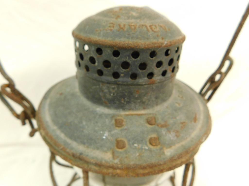 Vintage Adlake Kero - Kerosene Railroad Lantern with Clear Globe - ACL RR