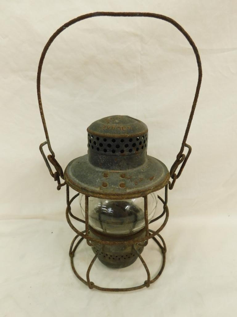 Vintage Adlake Kero - Kerosene Railroad Lantern with Clear Globe - ACL RR